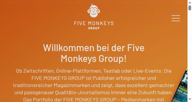 Screenshot of fivemonkeysmedia.de