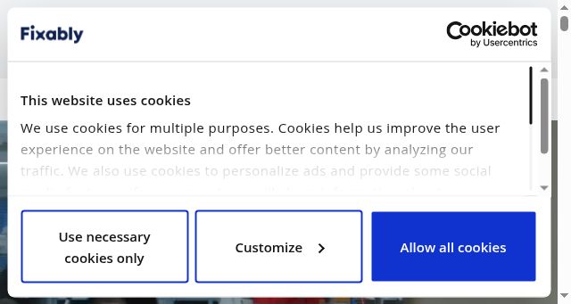 Screenshot of fixably.com