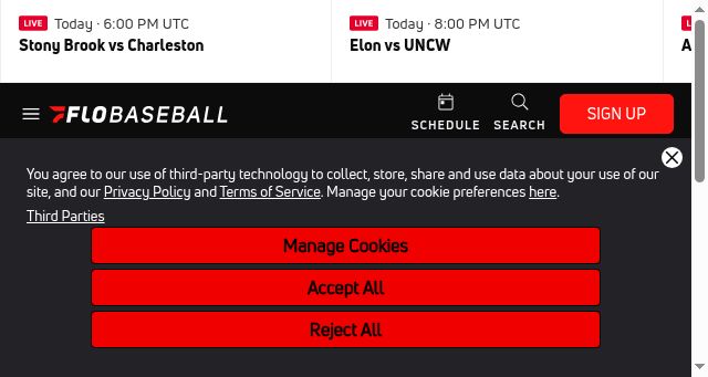 Screenshot of flobaseball.tv