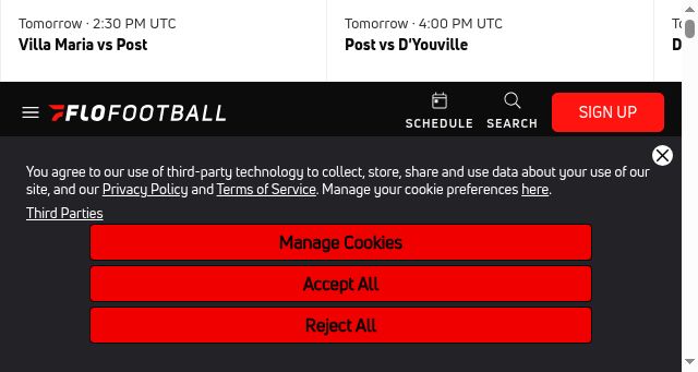 Screenshot of flofootball.com
