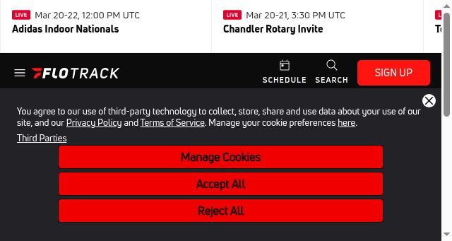 Screenshot of flotrack.org