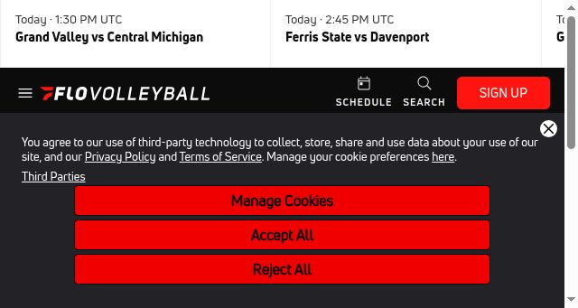 Screenshot of flovolleyball.tv