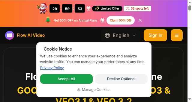 Screenshot of flowaivideo.org