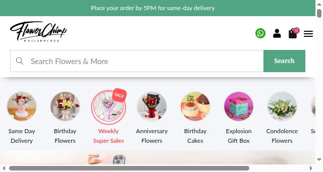 Screenshot of flowerchimp.com.ph