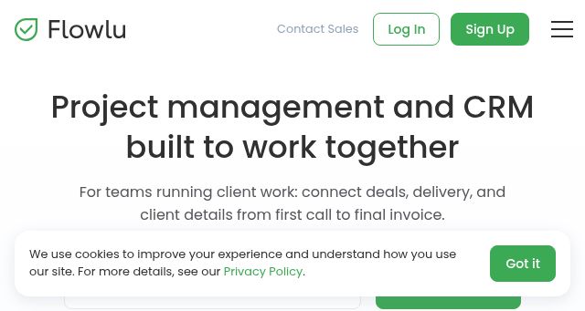 Screenshot of flowlu.com