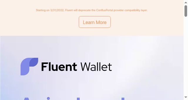 Screenshot of fluentwallet.com