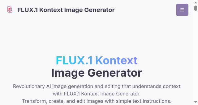 Screenshot of flux1kontextimagegenerator.online