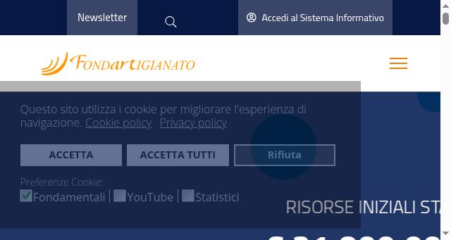Screenshot of fondartigianato.it