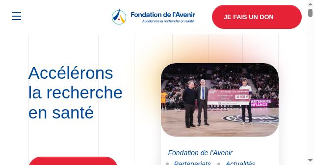 Screenshot of fondationdelavenir.org