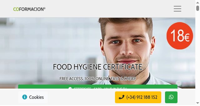 Screenshot of food-handler.com