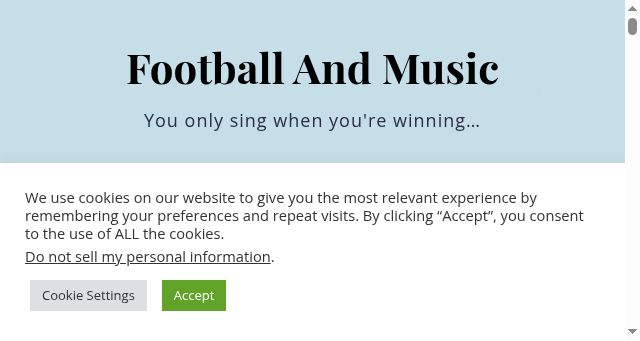 Screenshot of footballandmusic.co.uk