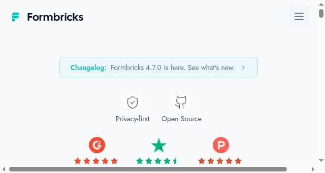 Screenshot of formbricks.com
