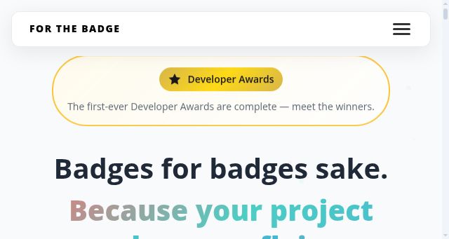 Screenshot of forthebadge.com