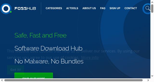 Screenshot of fosshub.com
