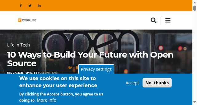 Screenshot of fosslife.org
