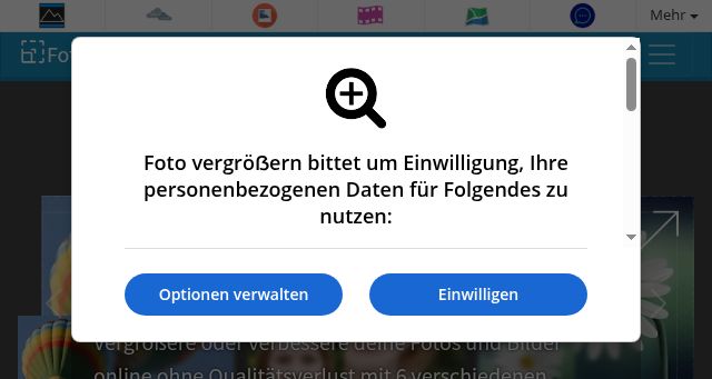 Screenshot of fotovergroessern.de