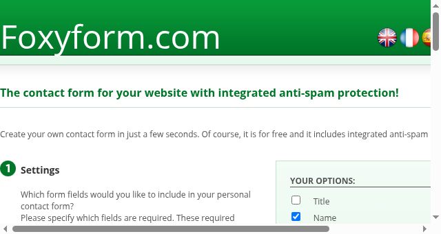 Screenshot of foxyform.com