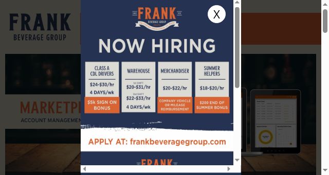 Screenshot of frankbeveragegroup.com
