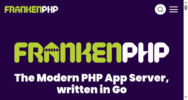 Screenshot of frankenphp.dev