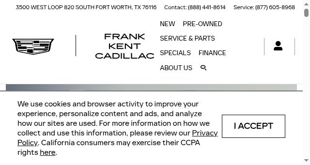 Screenshot of frankkentcadillac.com