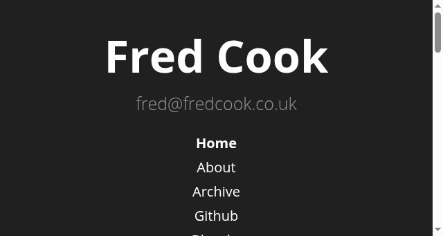 Screenshot of fredcook.co.uk