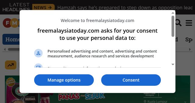 Screenshot of freemalaysiatoday.com