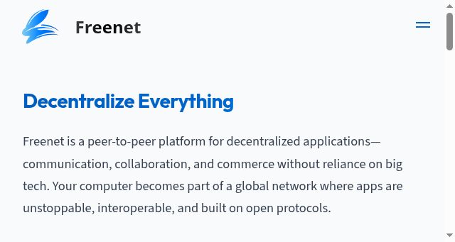 Screenshot of freenet.org