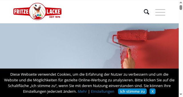 Screenshot of fritze-lacke.at