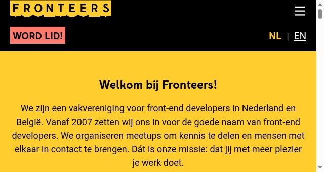 Screenshot of fronteers.nl