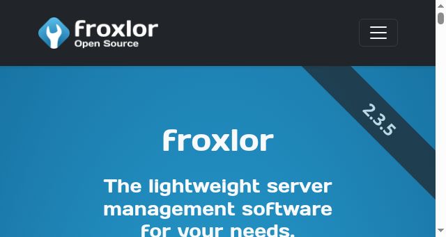 Screenshot of froxlor.org