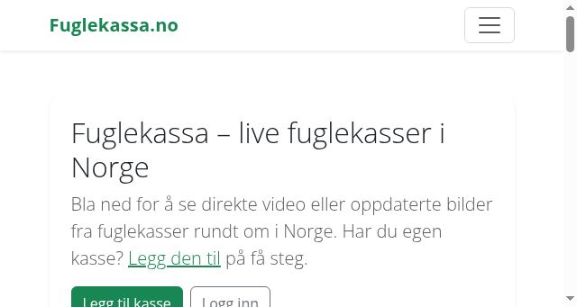 Screenshot of fuglekassa.no