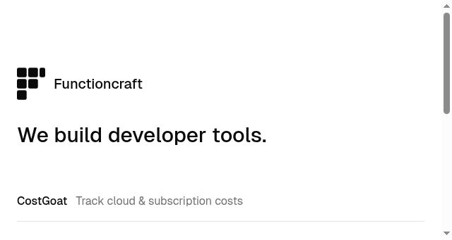 Screenshot of functioncraft.dev