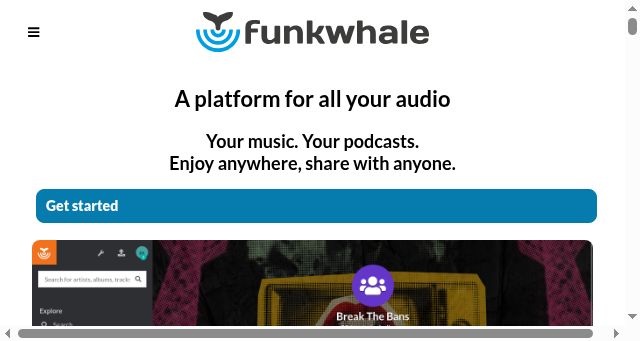 Screenshot of funkwhale.audio
