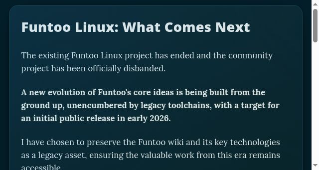Screenshot of funtoo.org