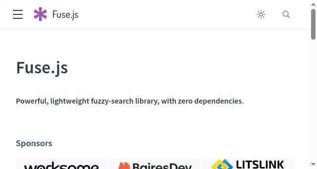 Screenshot of fusejs.io