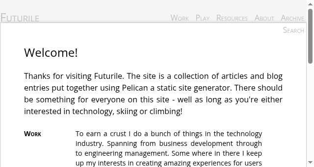 Screenshot of futurile.net