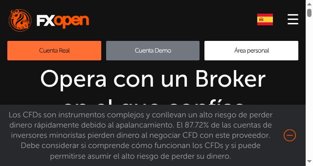 Screenshot of fxopen.com