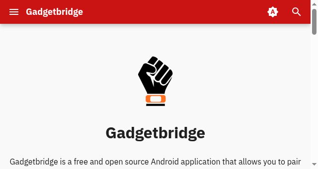 Screenshot of gadgetbridge.org