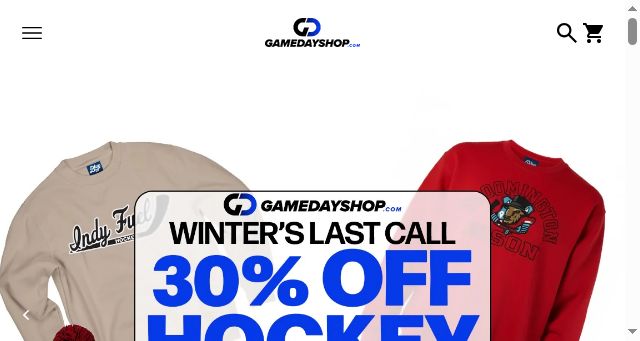 Screenshot of gamedayshop.com