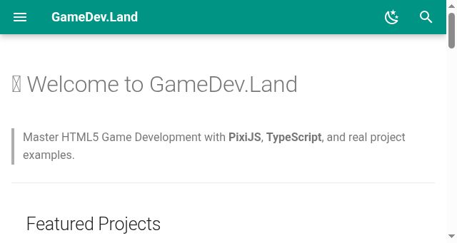 Screenshot of gamedev.land
