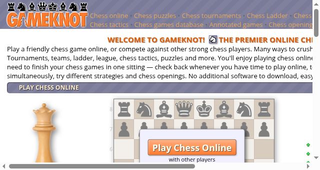 Screenshot of gameknot.com