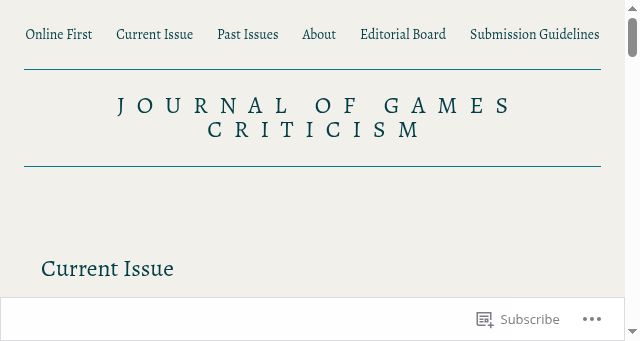 Screenshot of gamescriticism.org