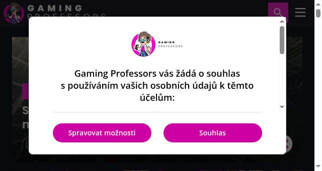 Screenshot of gamingprofessors.cz