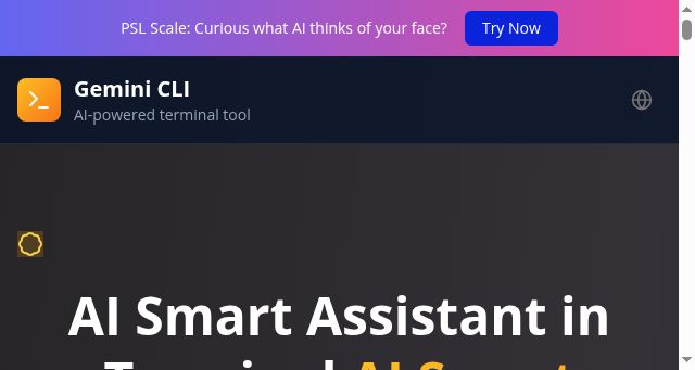 Screenshot of gemini-cli.xyz