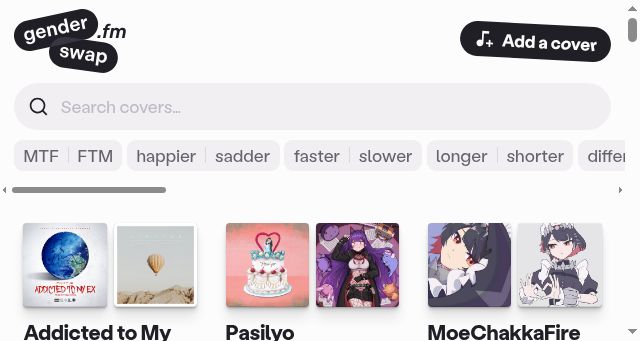 Screenshot of genderswap.fm