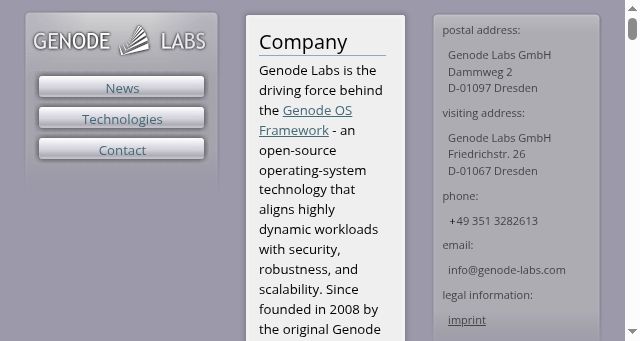 Screenshot of genode-labs.com