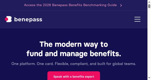 Screenshot of getbenepass.com