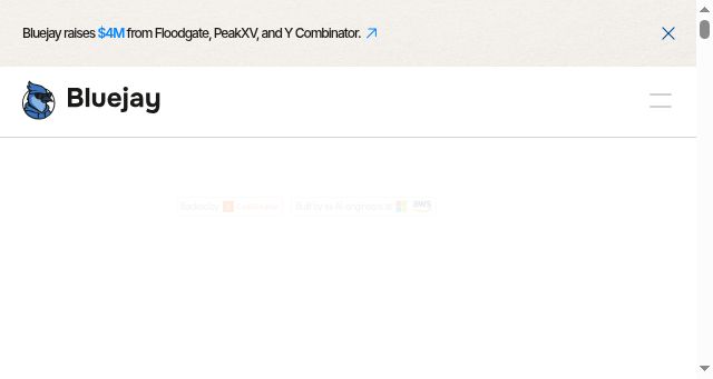 Screenshot of getbluejay.ai