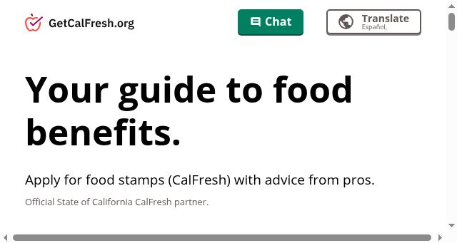 Screenshot of getcalfresh.org