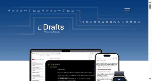 Screenshot of getdrafts.com